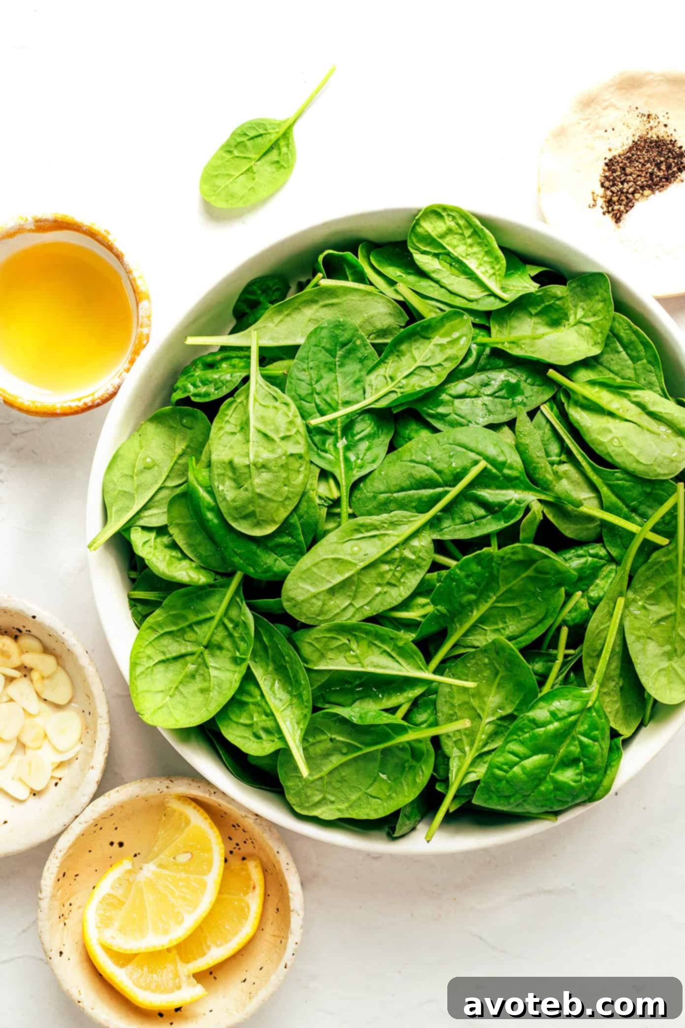 Close-up of vibrant sautéed spinach in a pan