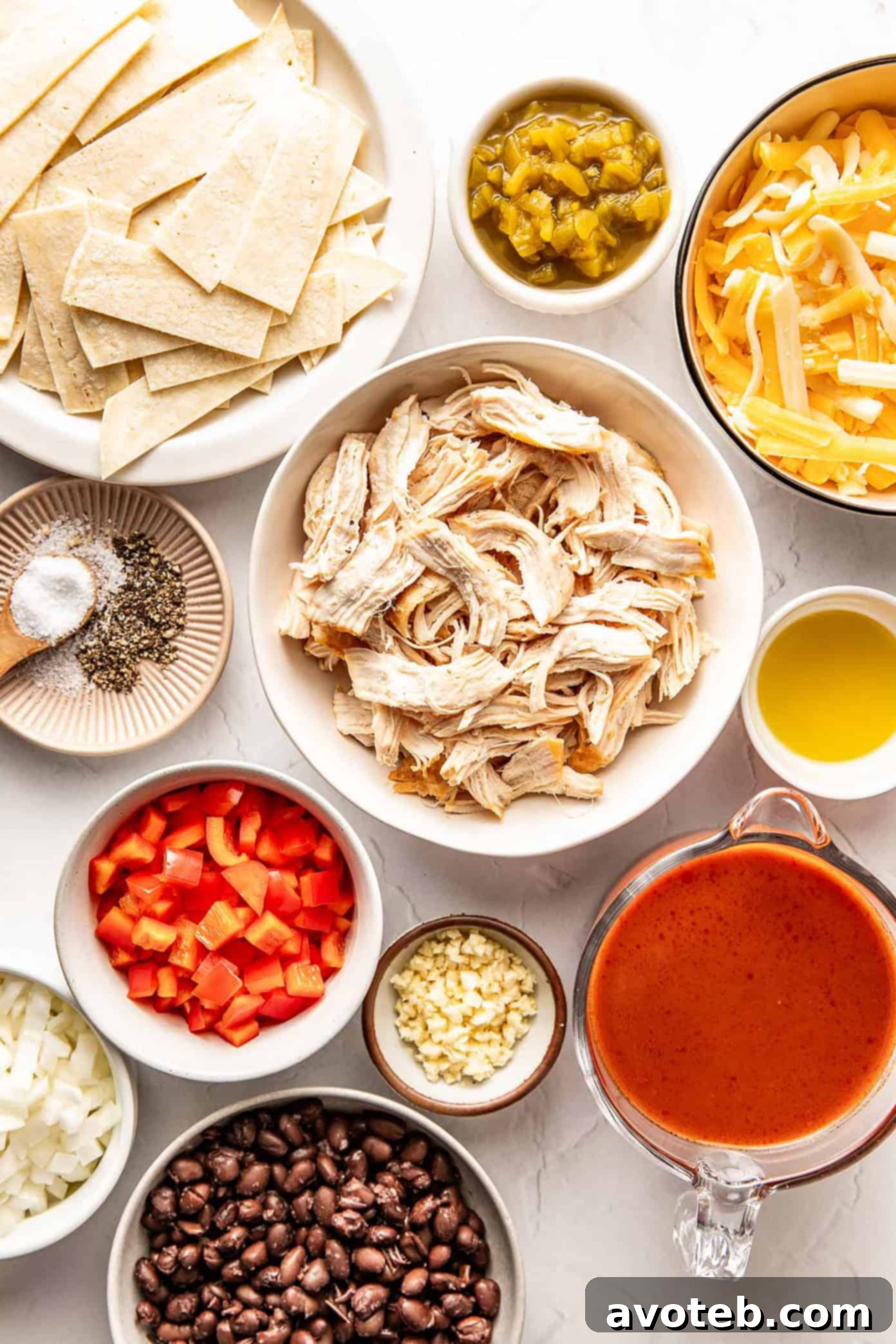Chicken Enchilada Skillet with fresh toppings