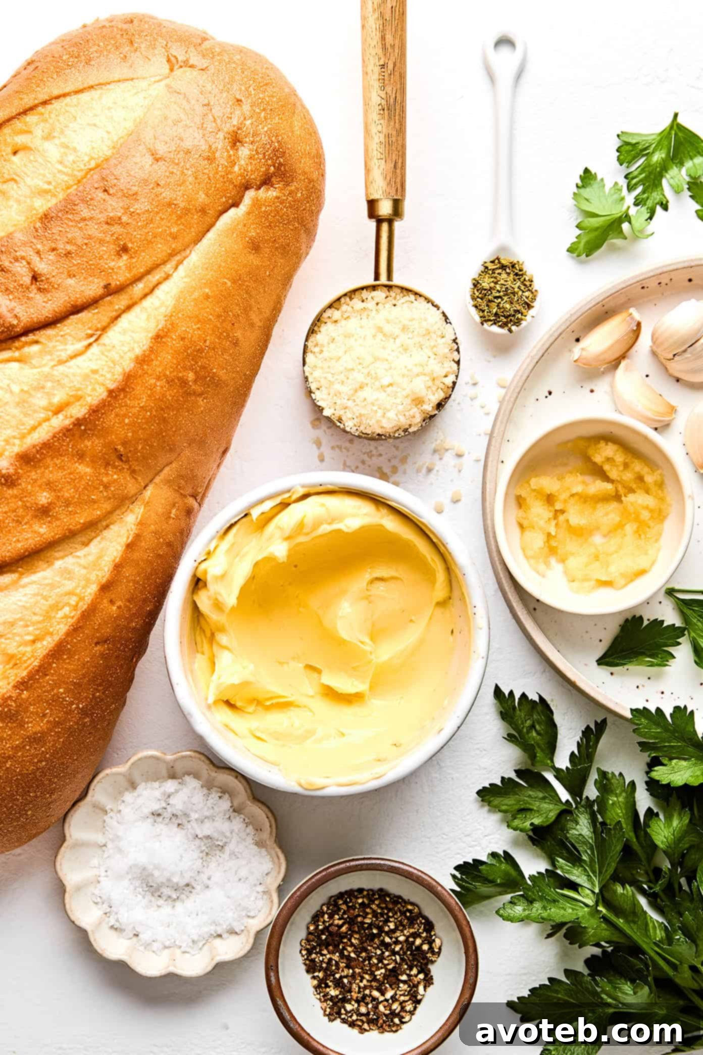 Delicious garlic bread with herbs, ready to be served.