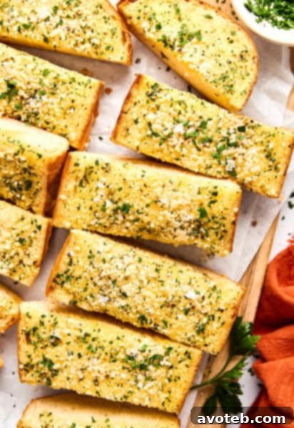 The ultimate homemade garlic bread, golden and delicious.
