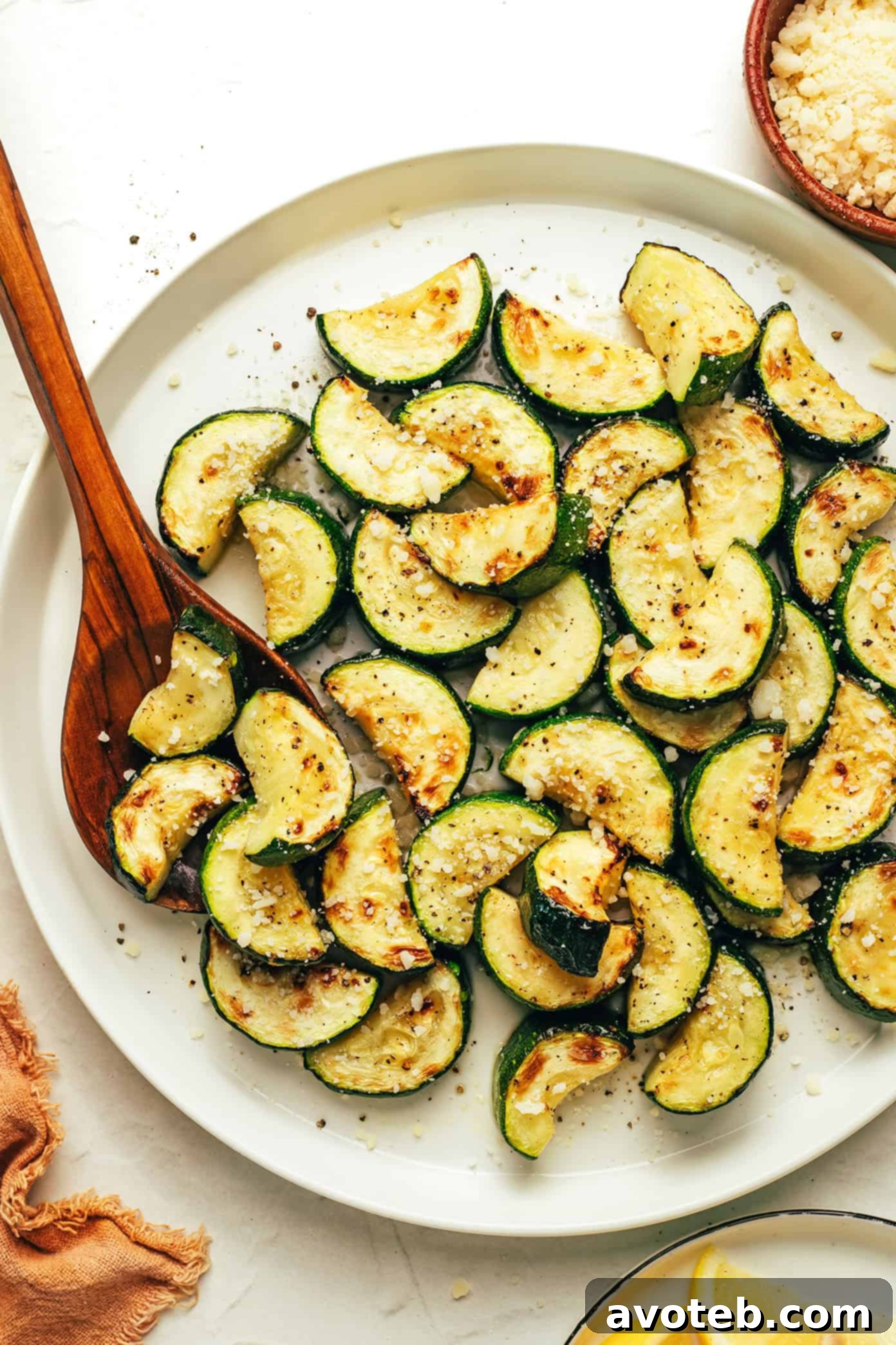Variety of seasoned air fryer zucchini