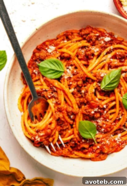 High Protein Instant Pot Spaghetti ready to be served.