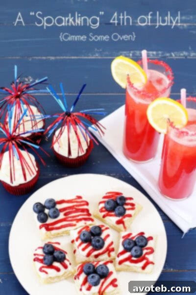 Close-up of a "Sparkling" Fourth of July themed treat