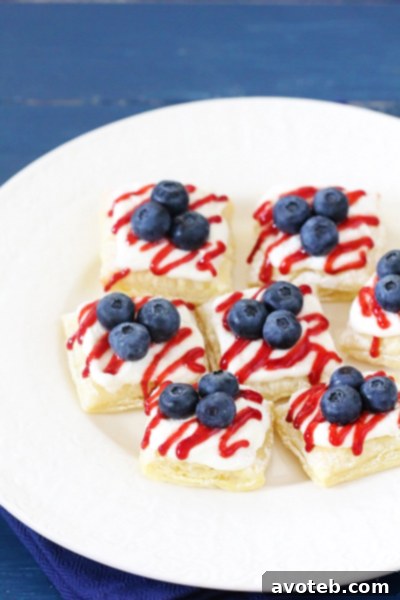 Sparkling Berry Cream Cheese Pastry Bites