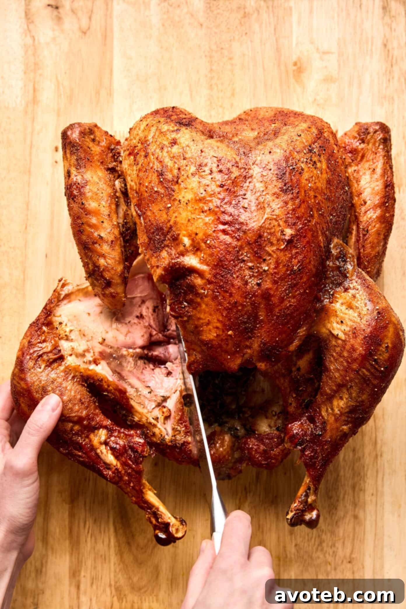 Step 1: Removing the turkey leg and thigh along the natural seam