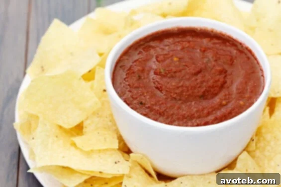 Rich and smoky Cocoa Chipotle Salsa, perfect for chips or as a topping, with a hint of chocolate.