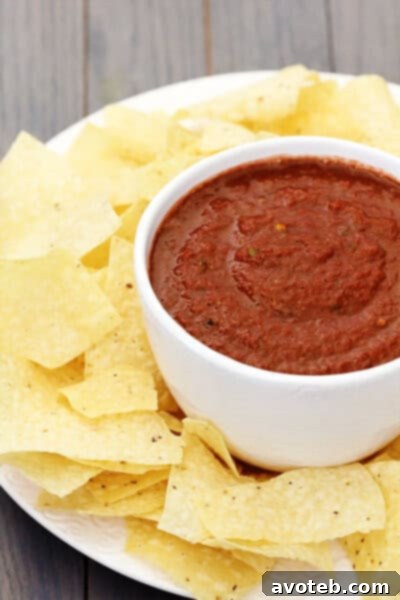 Close-up of freshly made Cocoa Chipotle Salsa, vibrant and inviting.