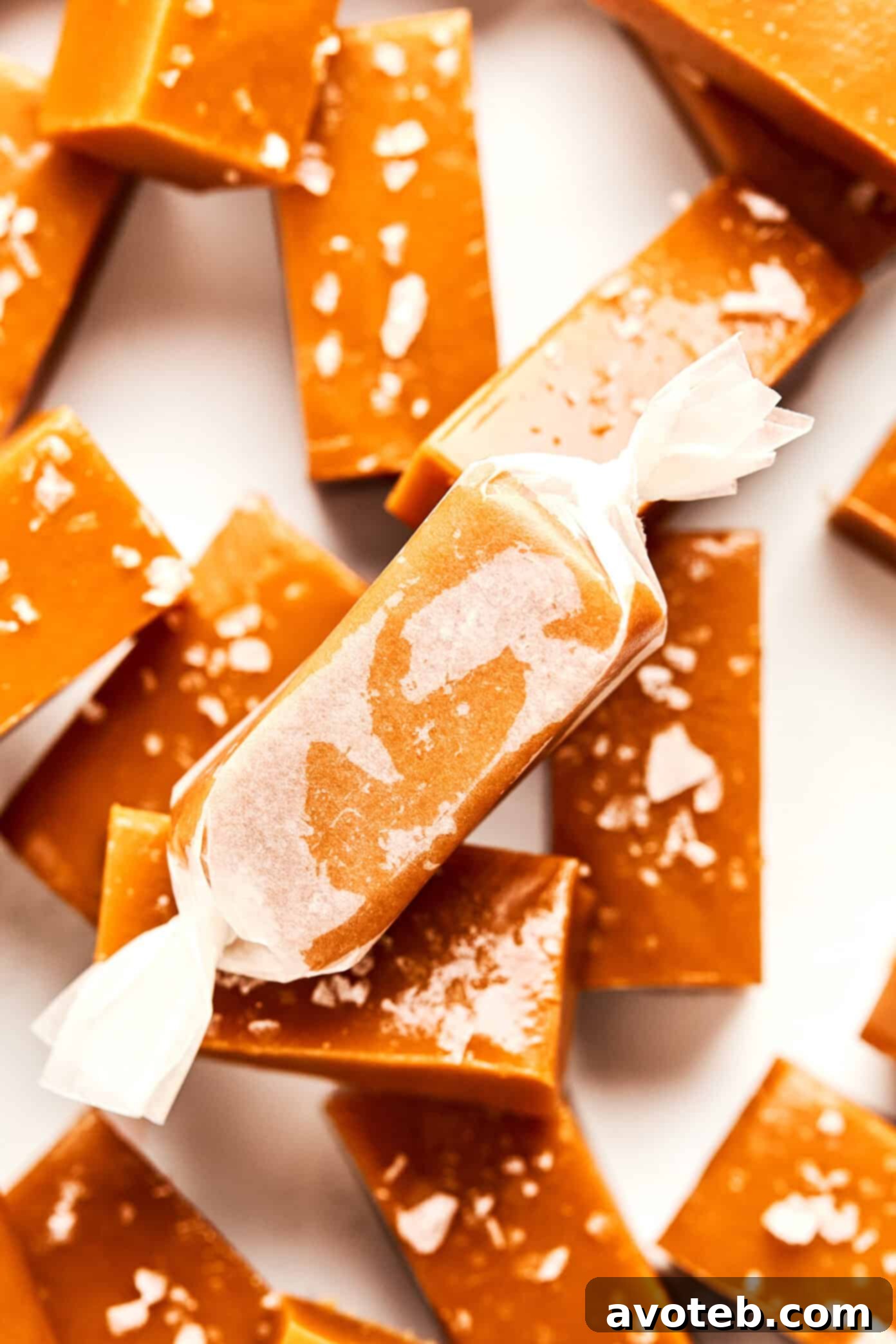 Wrapped homemade salted caramels