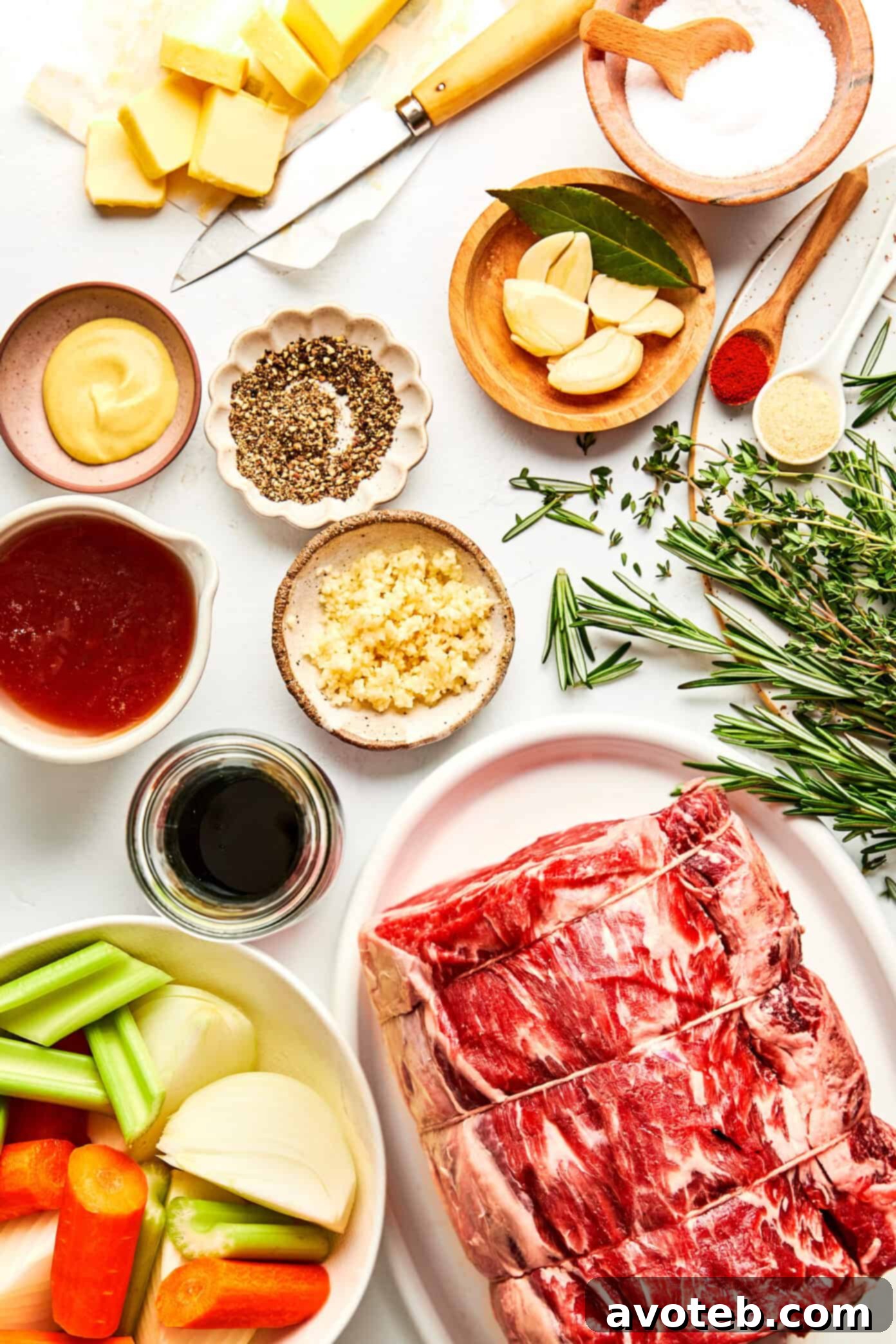 Roasted Prime Rib in Roasting Pan