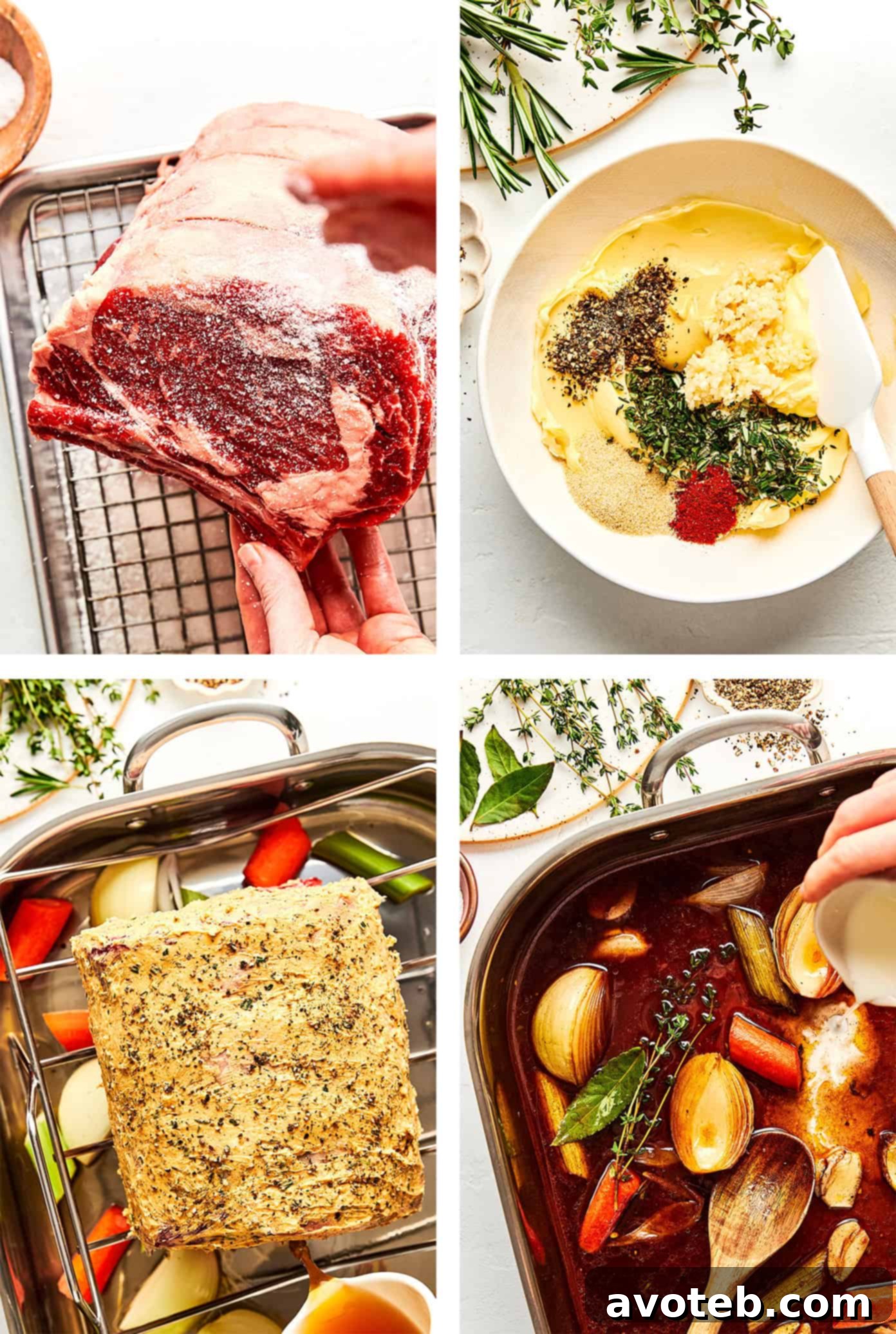 Raw Prime Rib with Garlic Herb Butter