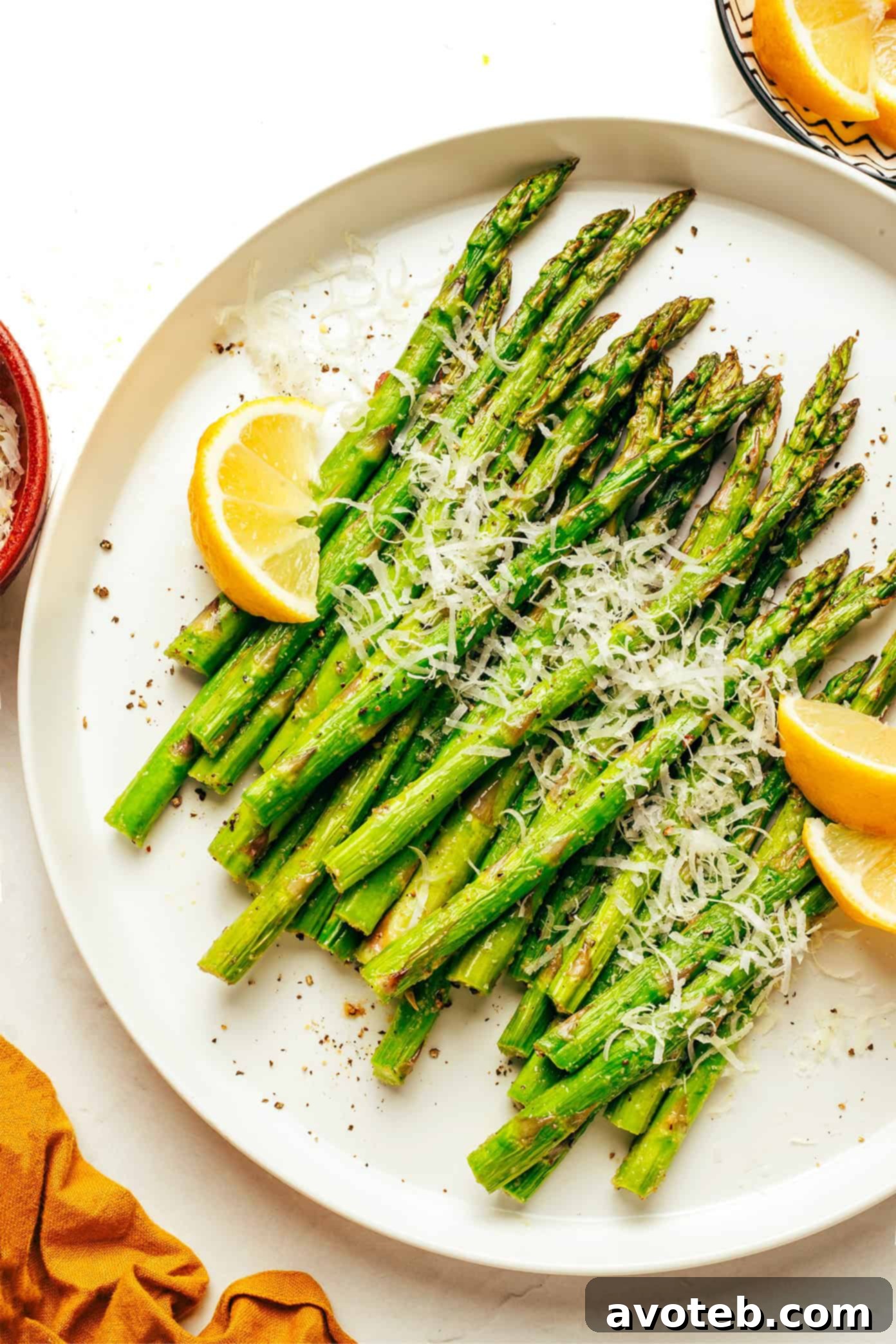 Close-up of Air Fryer Asparagus Texture