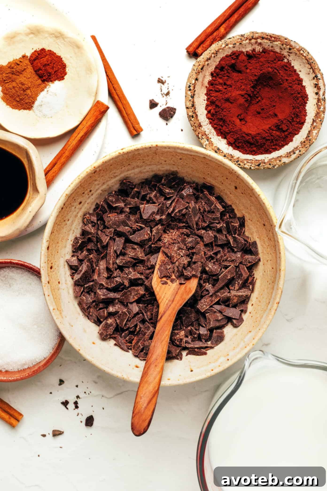 Pouring Mexican Hot Chocolate into a mug.