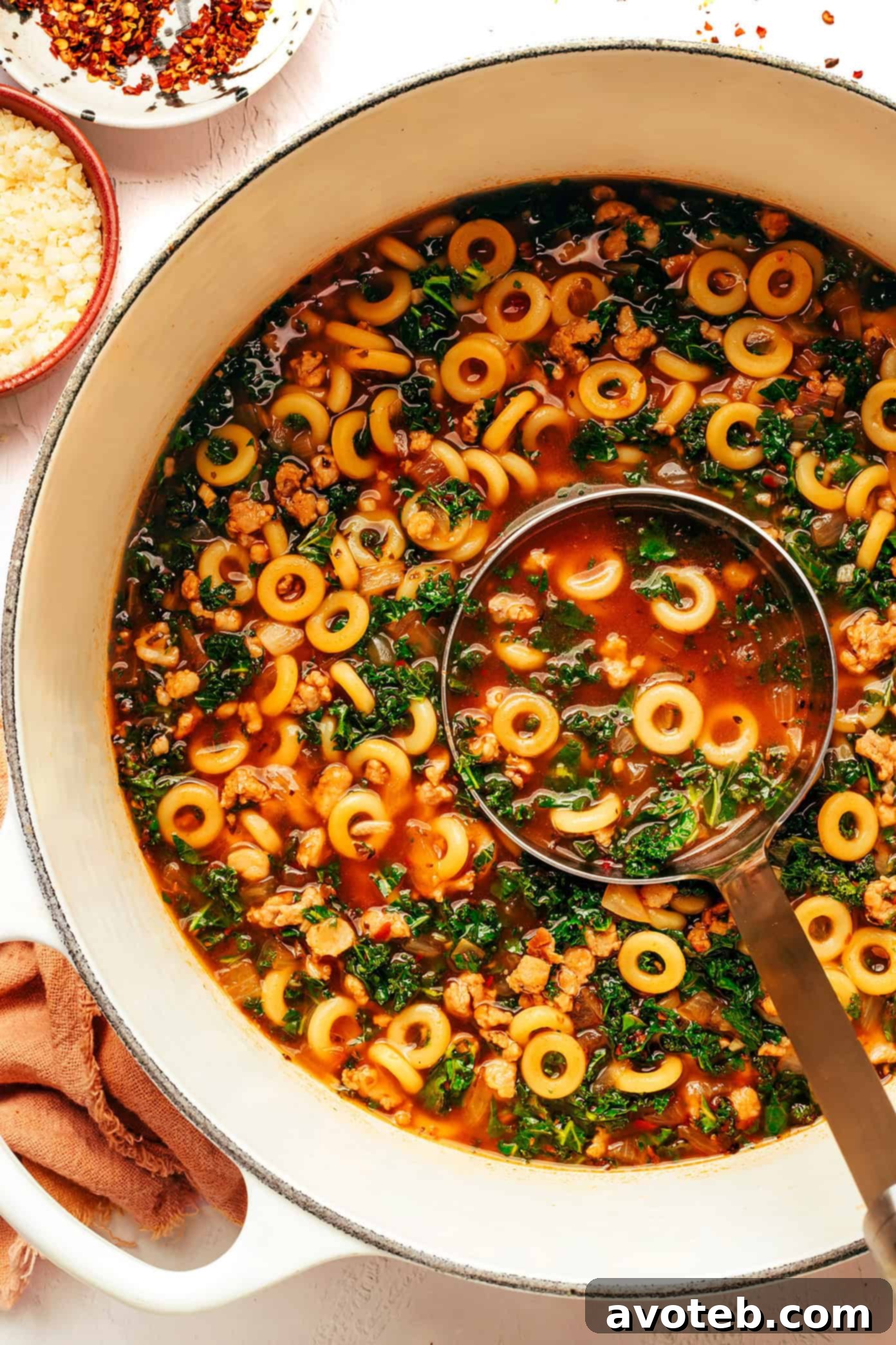 Delicious SpaghettiOs and Sausage Soup