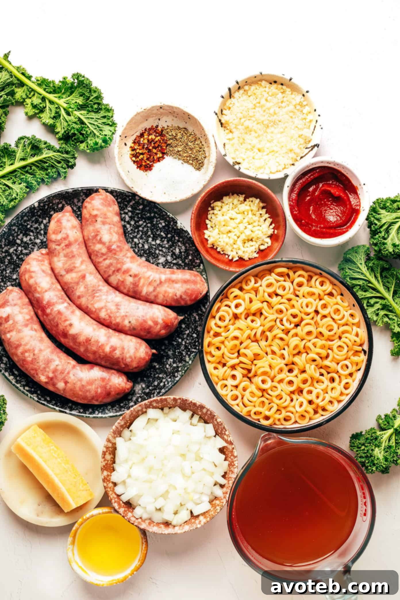 Ingredients for SpaghettiOs and Sausage Soup