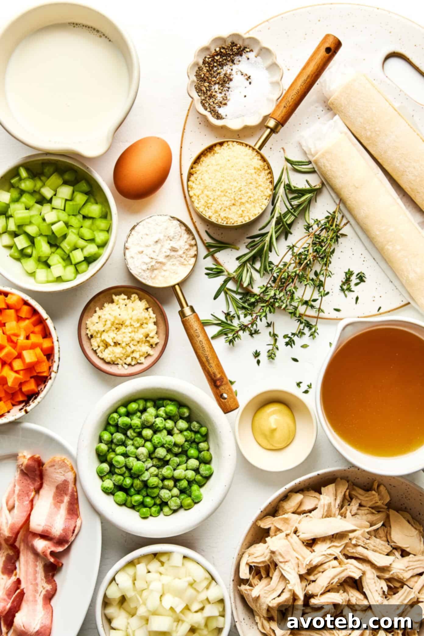 Ingredients for Puff Pastry Chicken Pot Pie