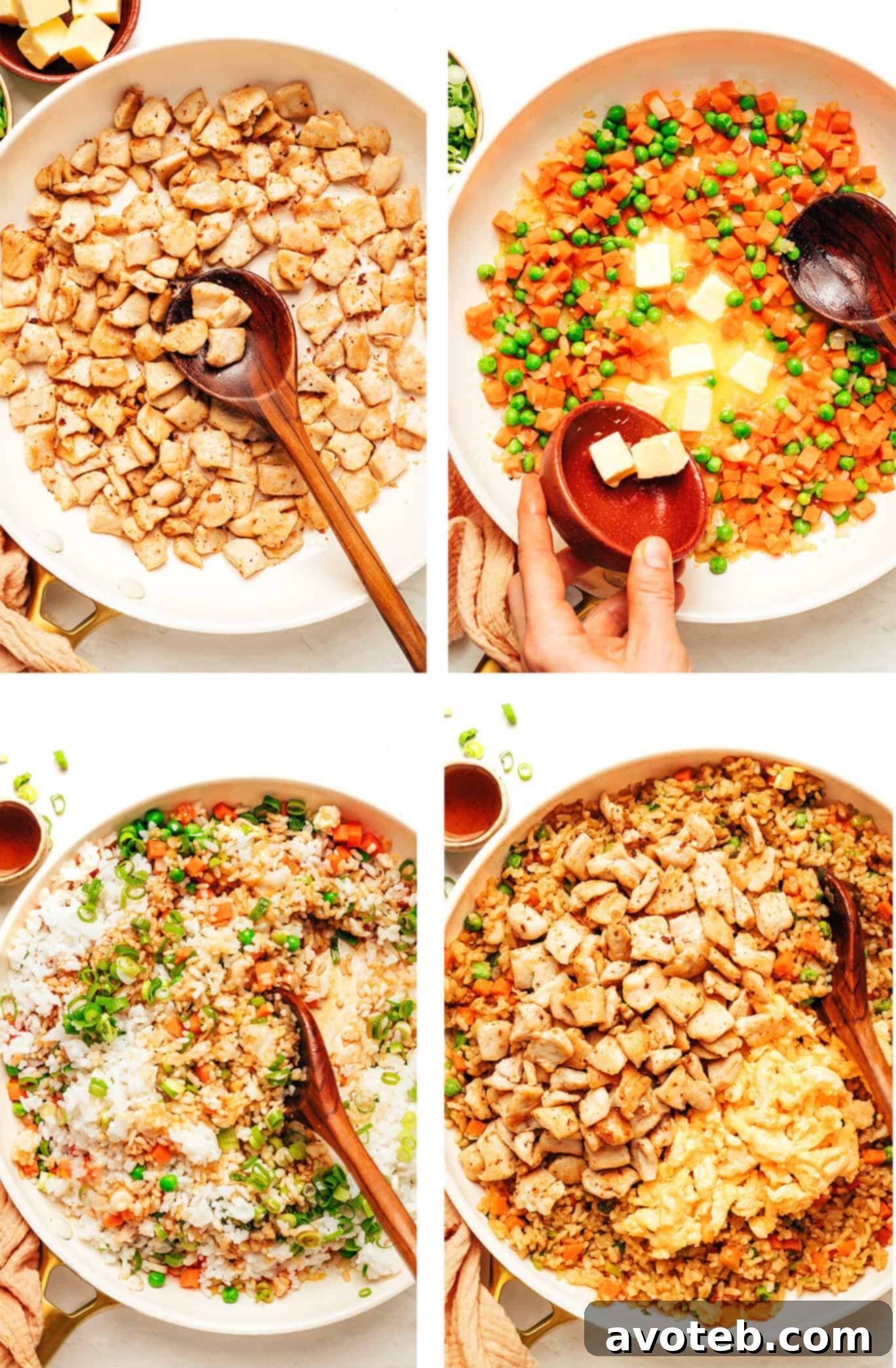 Chicken Fried Rice in a Wok