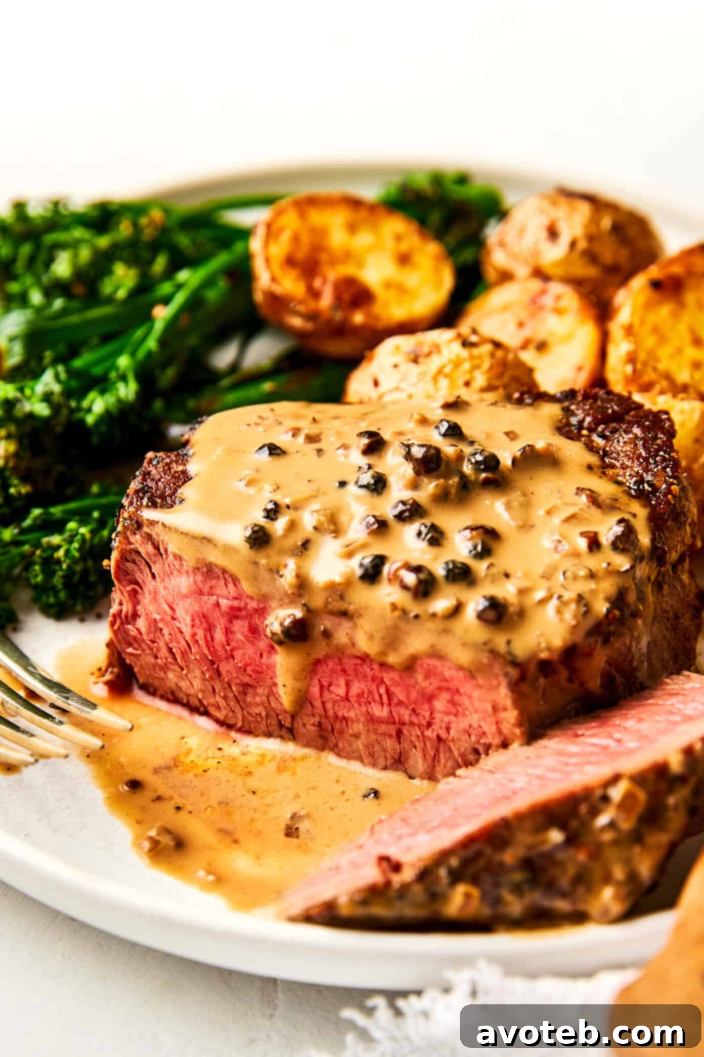 Filet mignon plated
