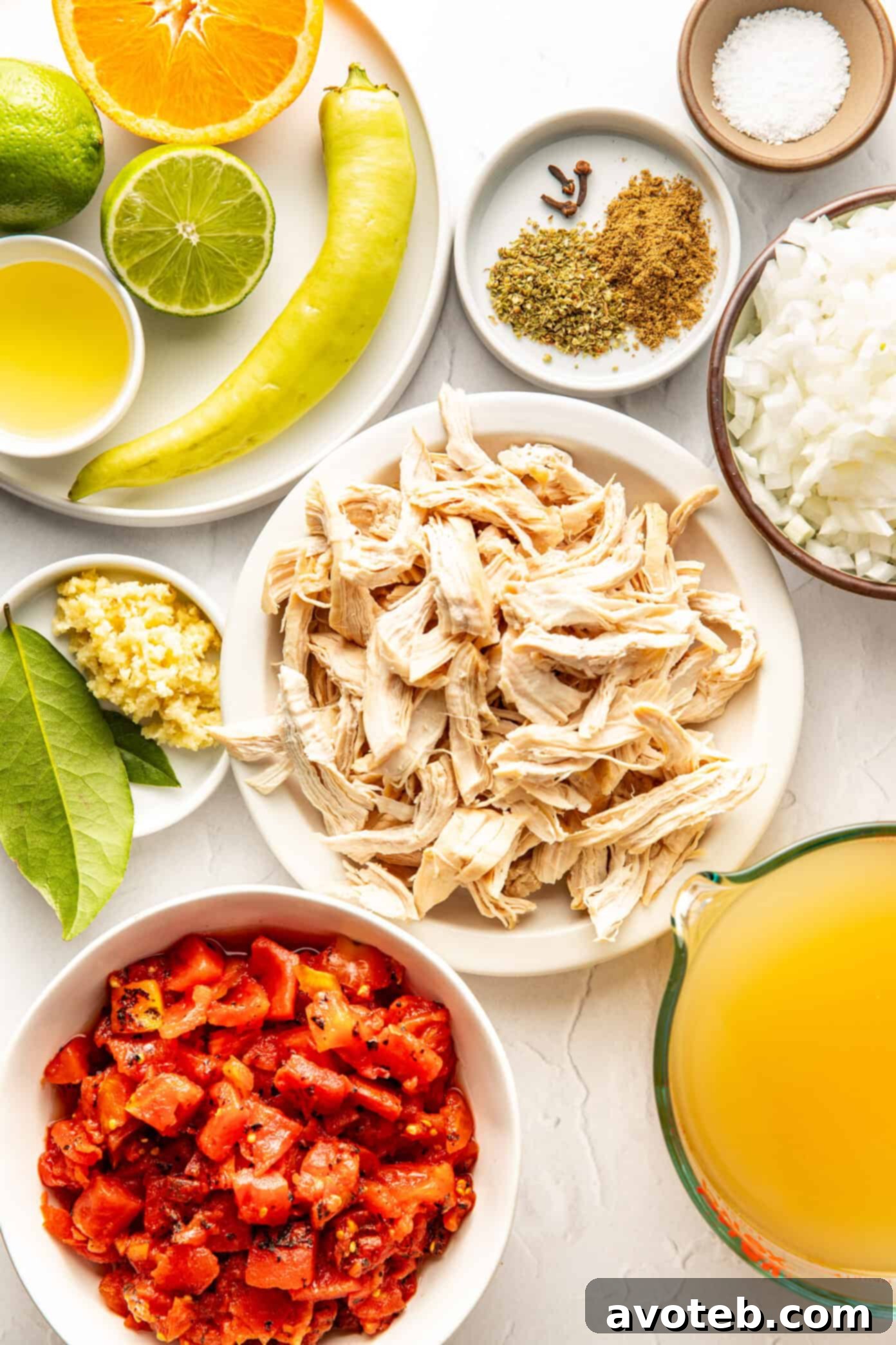 Ingredients for making Sopa de Lima
