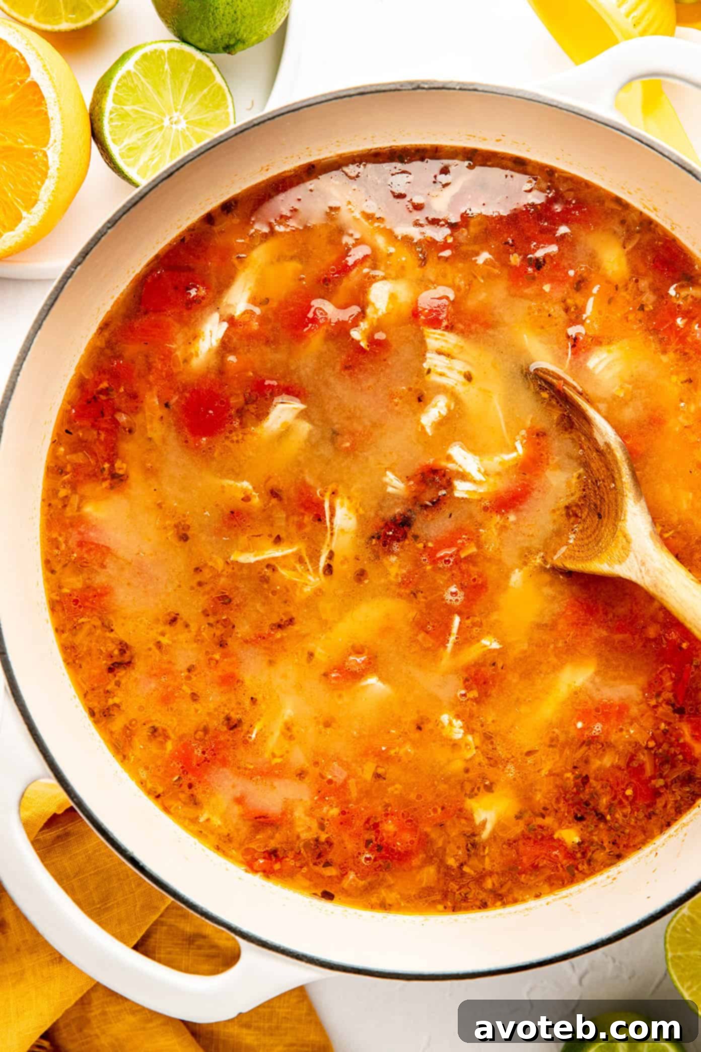 Serving suggestion for Sopa de Lima