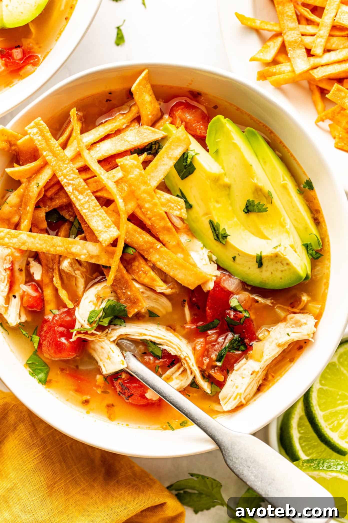 Serving suggestion for Sopa de Lima