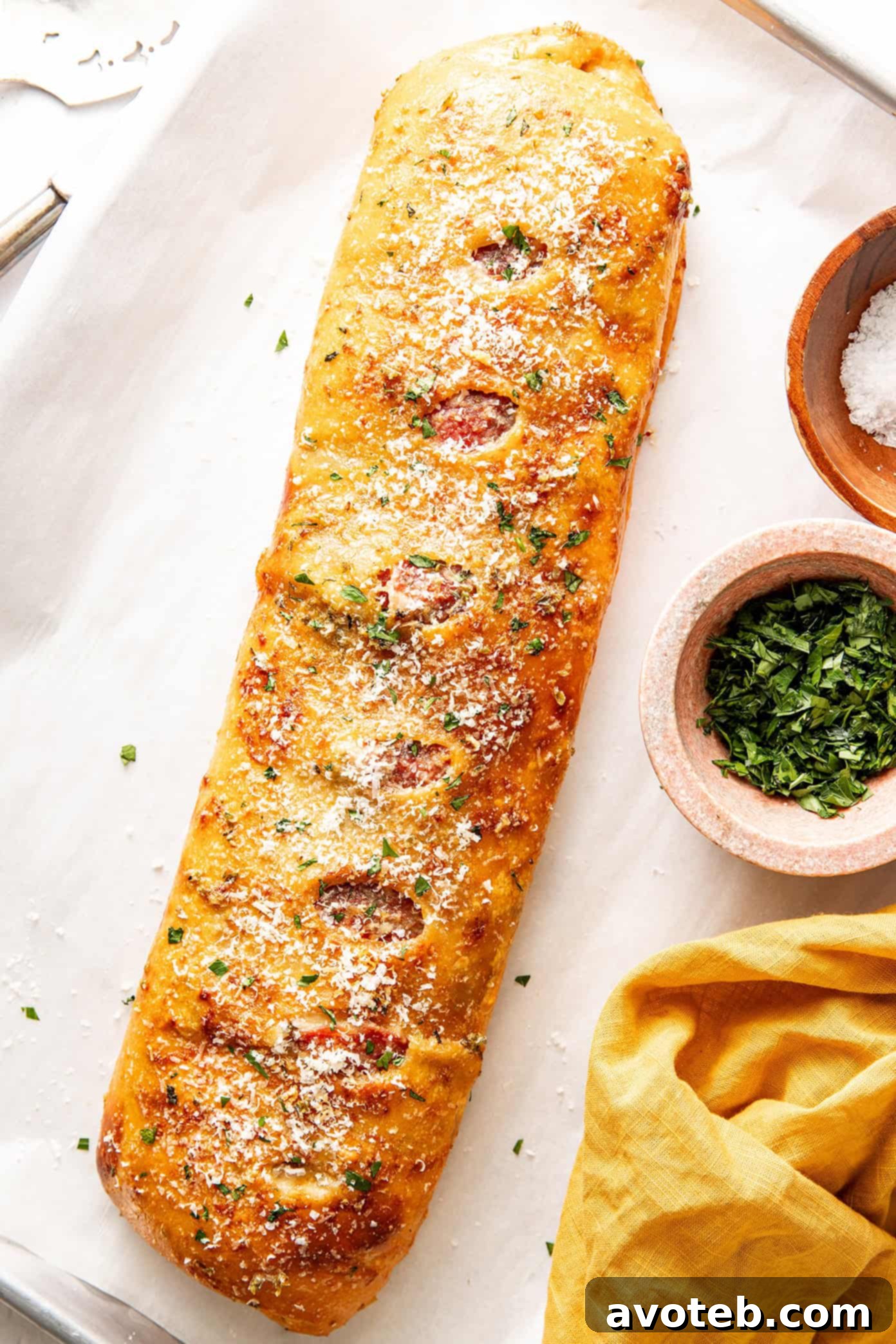 Stromboli with parmesan cheese
