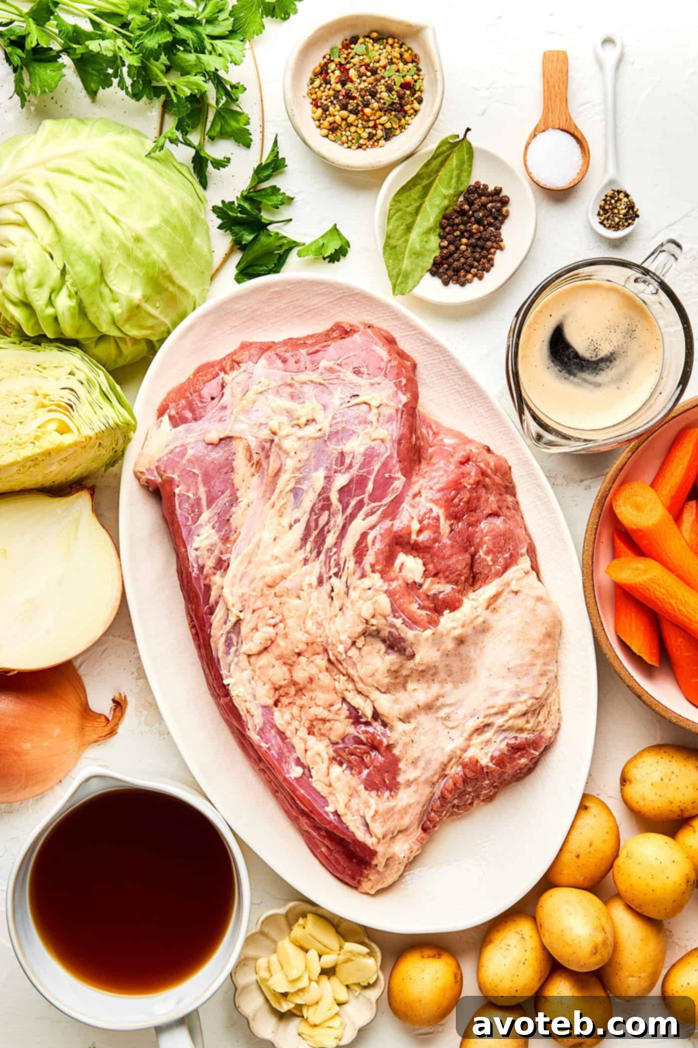 Corned Beef and Cabbage Ingredients