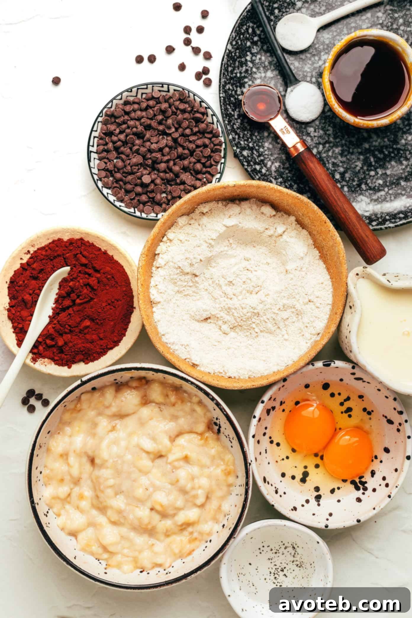 Ingredients for Chocolate Banana Muffins
