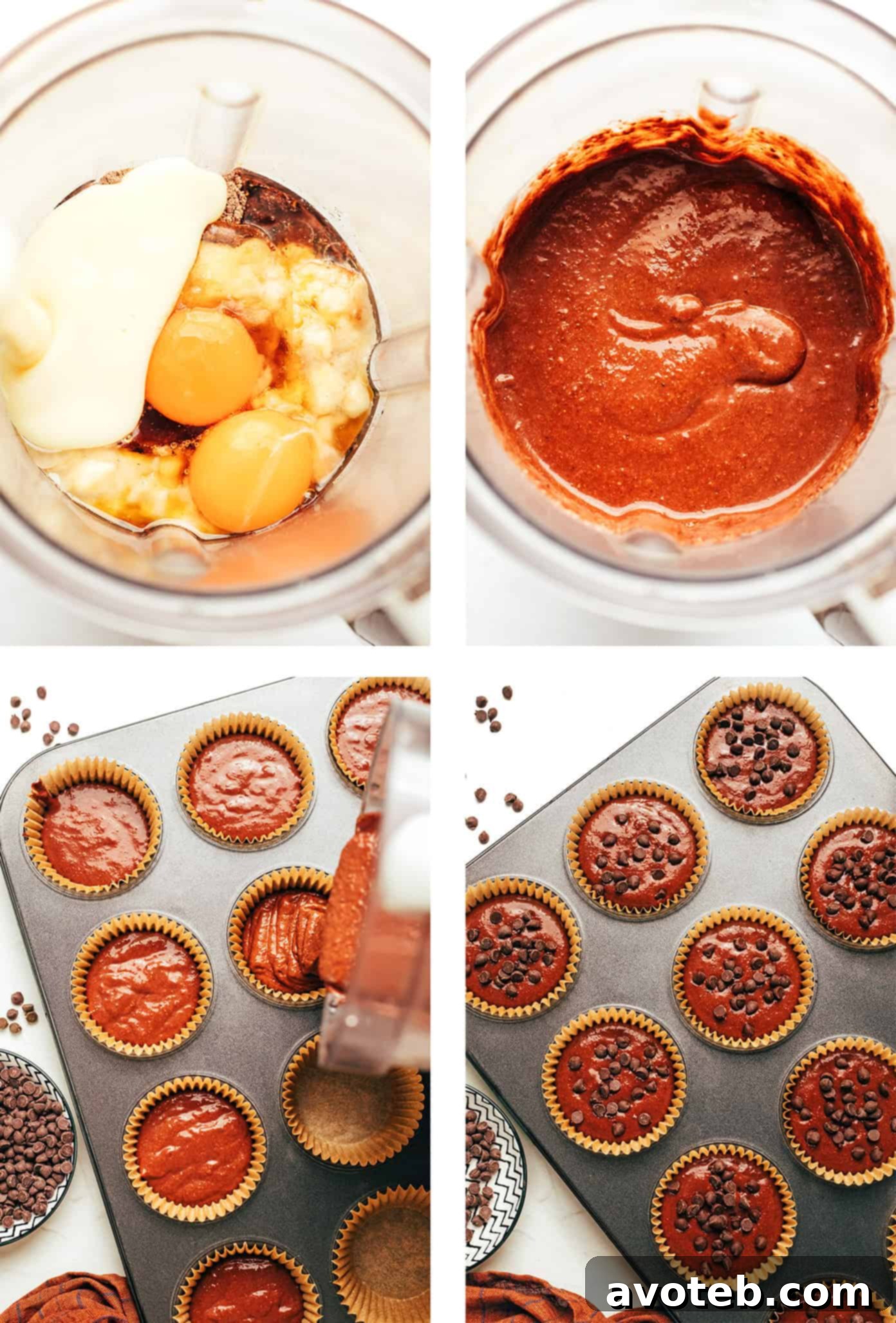Chocolate Banana Muffins Freshly Baked