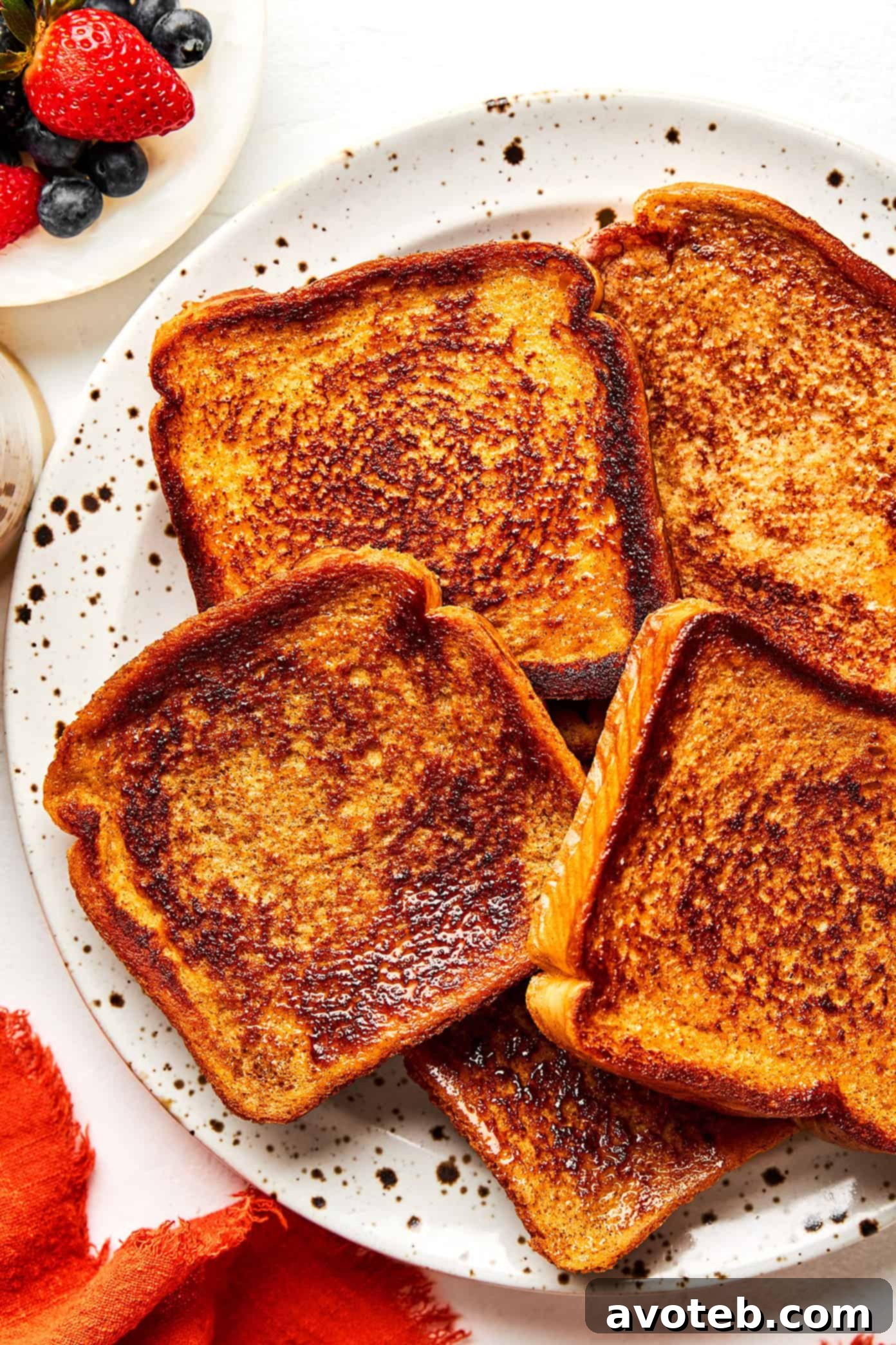 French toast slices on a baking sheet, ready for serving