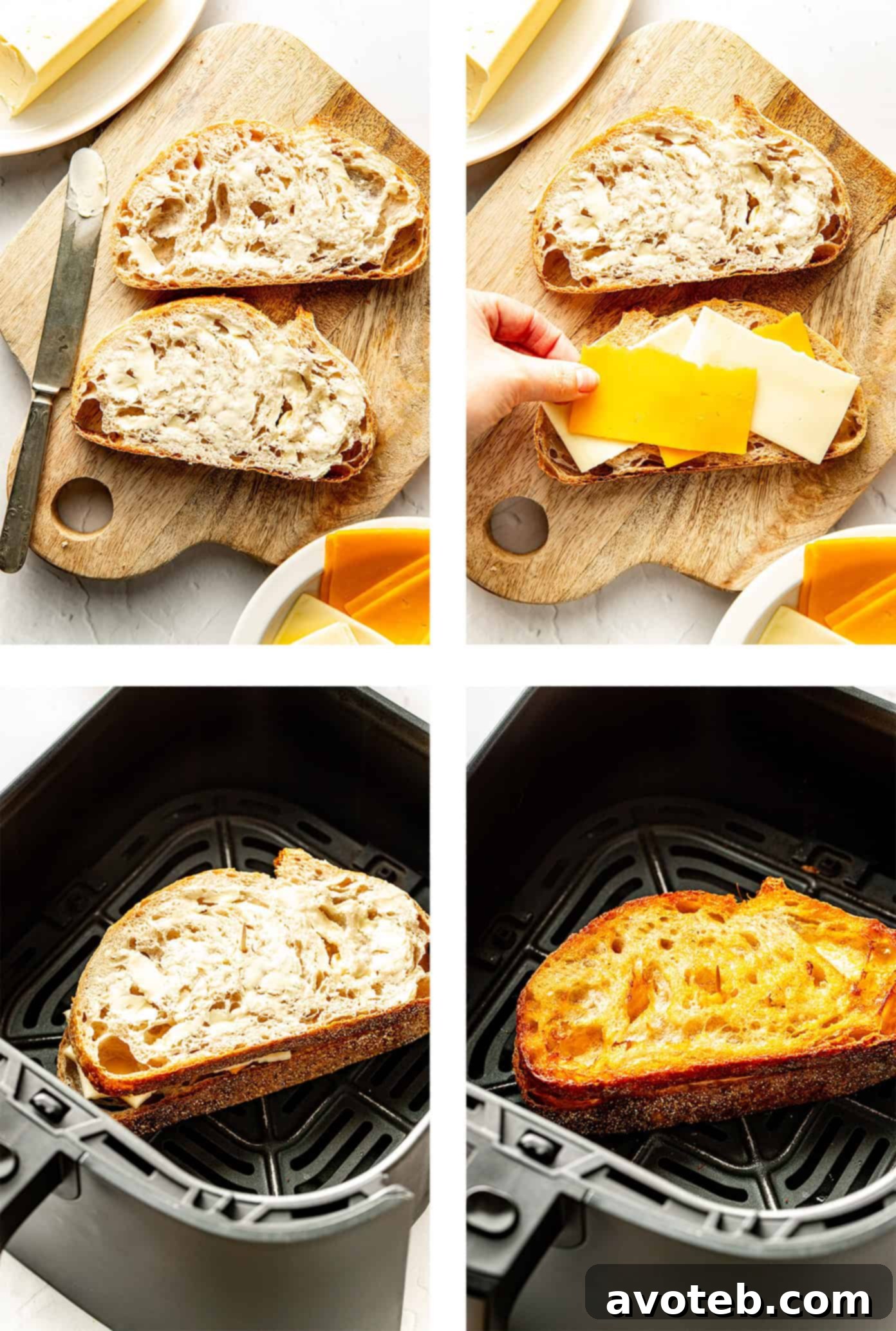 how to make air fryer grilled cheese