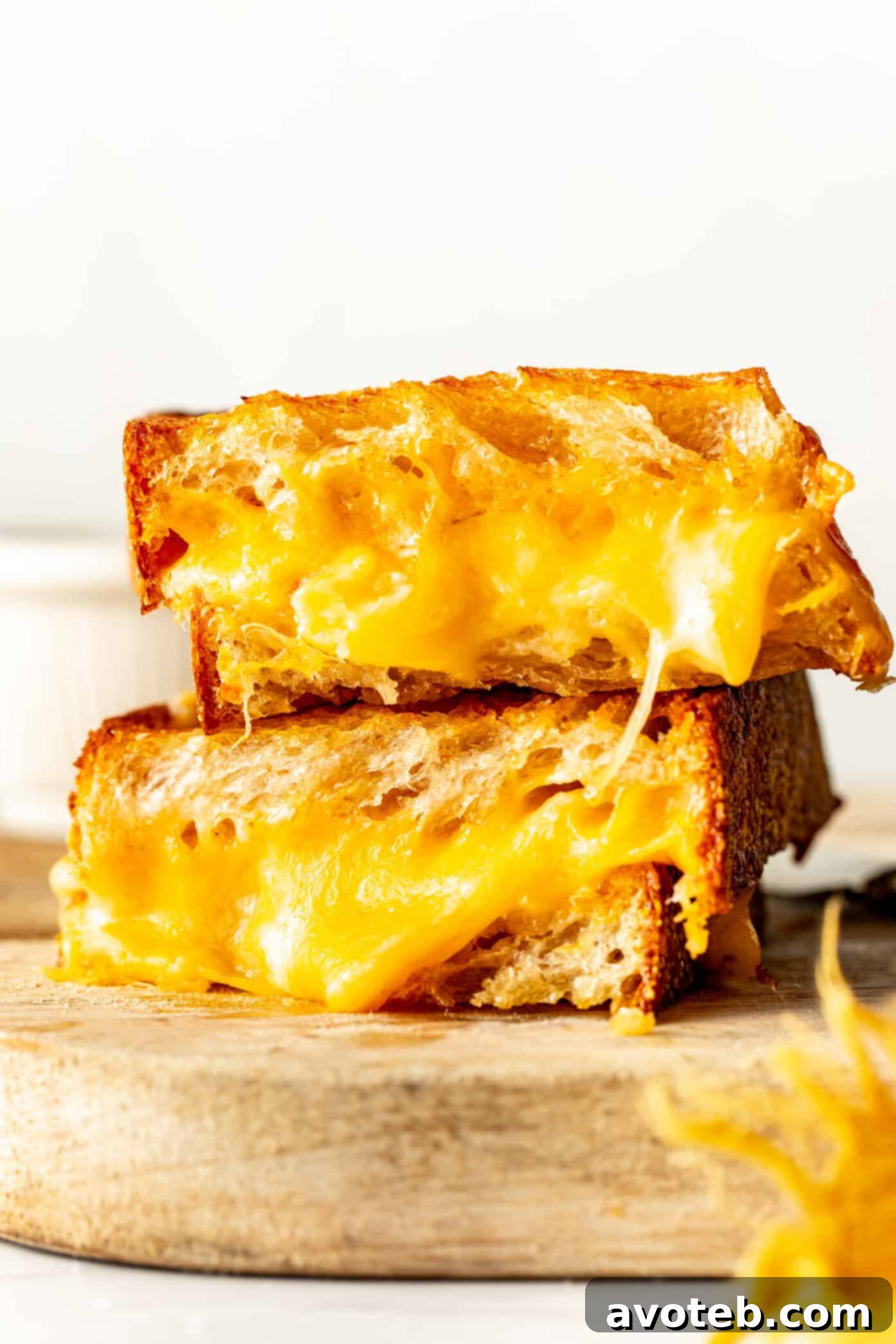 stack of air fryer grilled cheese