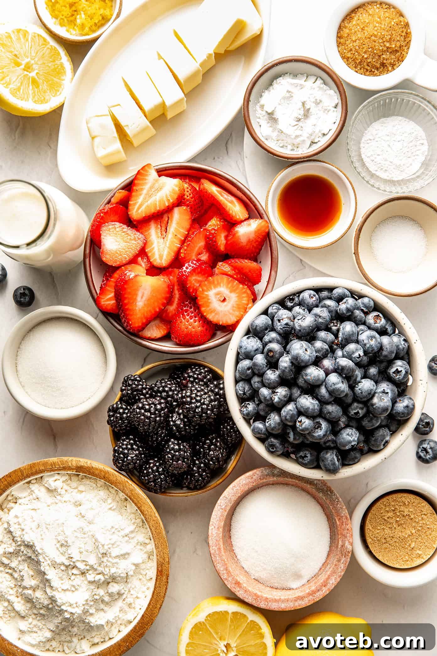 lemon berry cobbler ingredients