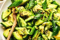 Smashed Cucumber and Avocado Salad with Tangy Dressing