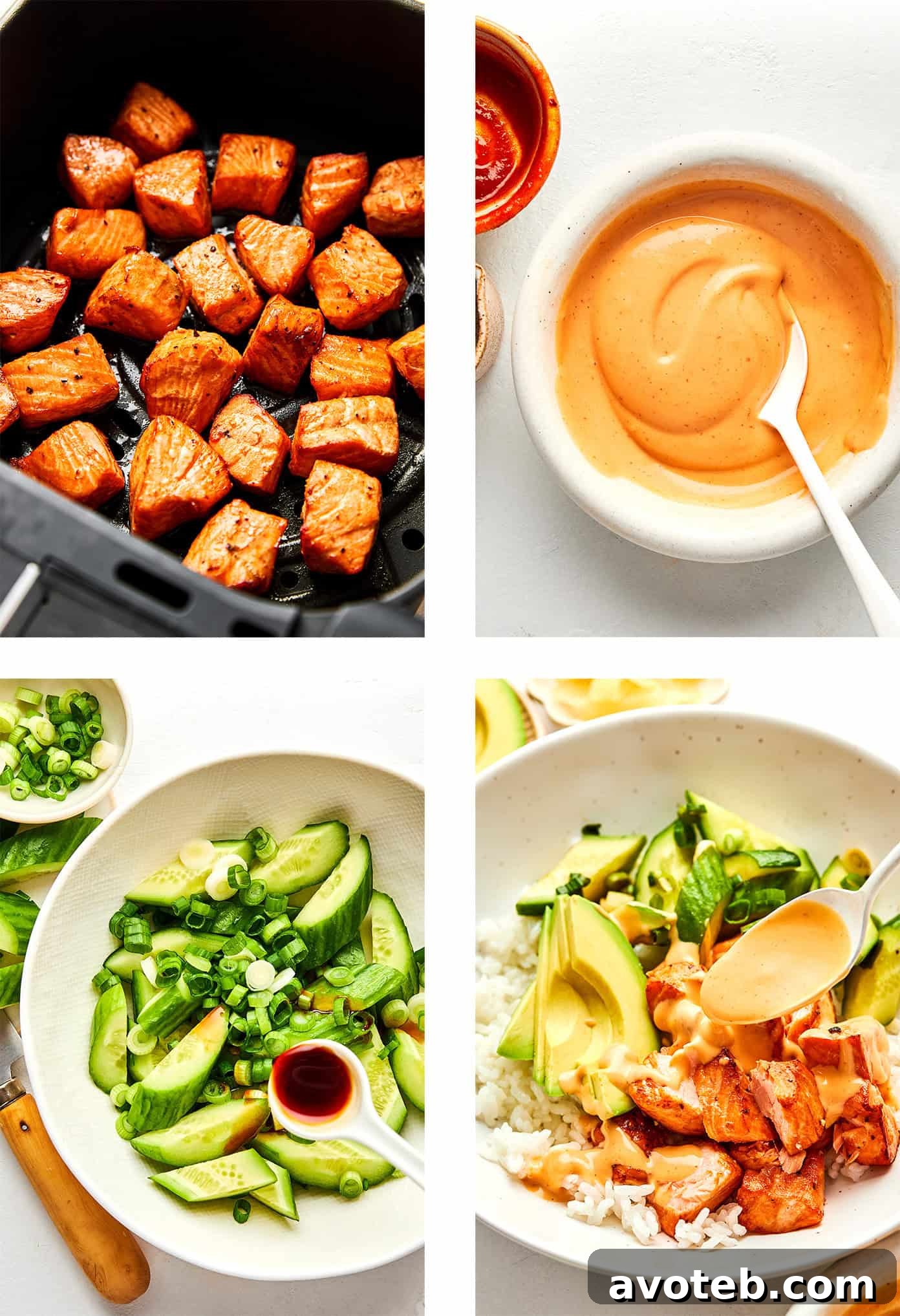 Spicy Salmon Sushi Bowl Recipe for Homemade Poke Night 5 img 102066 4