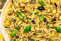Lemon Zucchini Pasta with Parmesan and Herbs