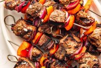 Grilled Steak Skewers with Garlic Herb Marinade