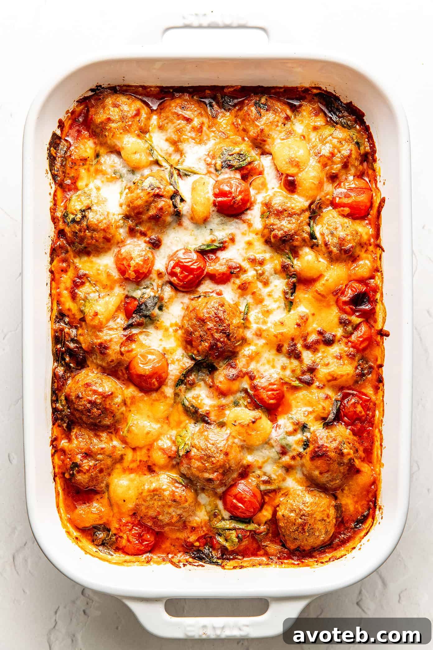 One-Pan Baked Gnocchi with Meatballs and Tomato Sauce 6 img 103796 5