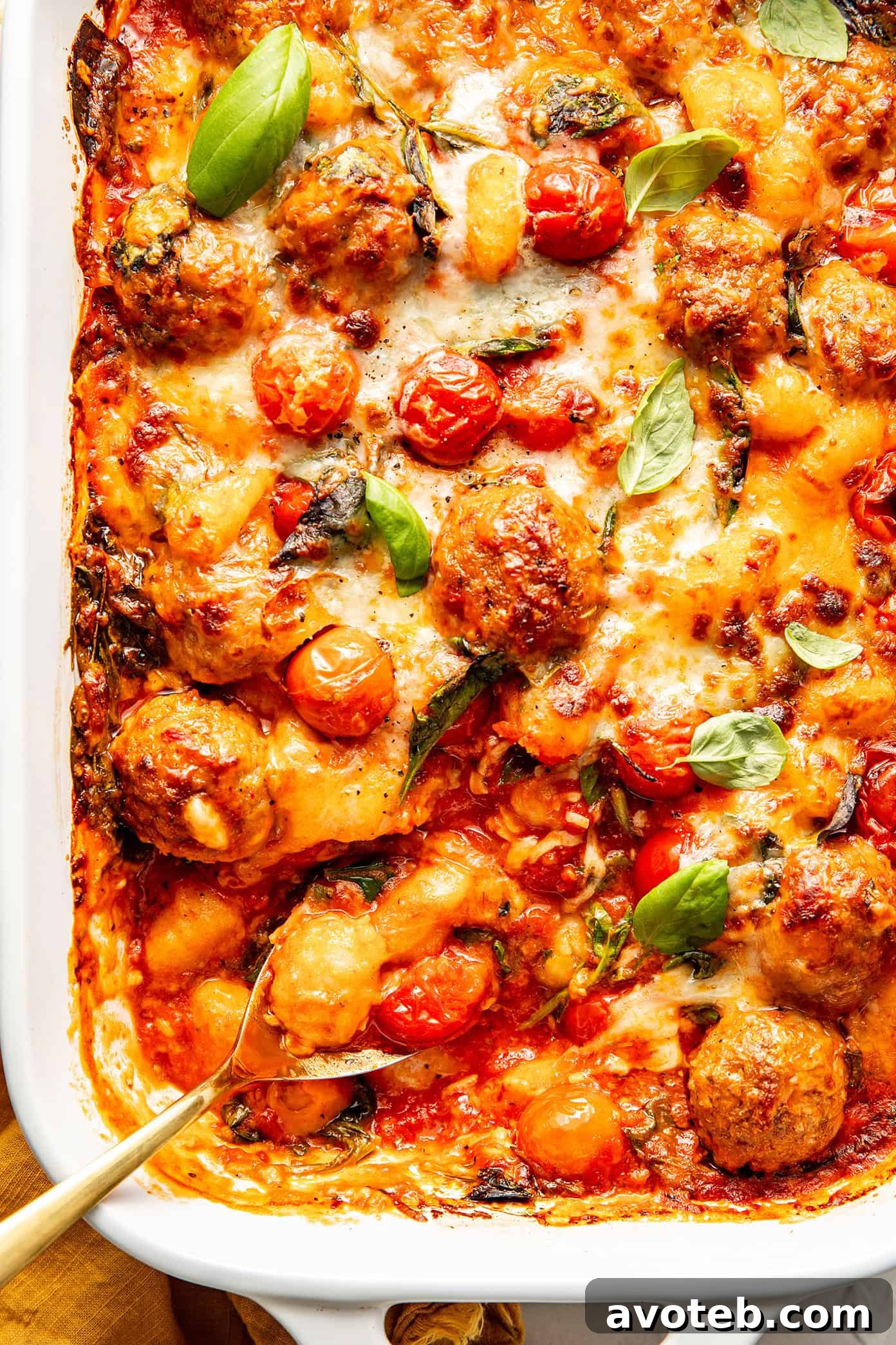 One-Pan Baked Gnocchi with Meatballs and Tomato Sauce 7 img 103796 6