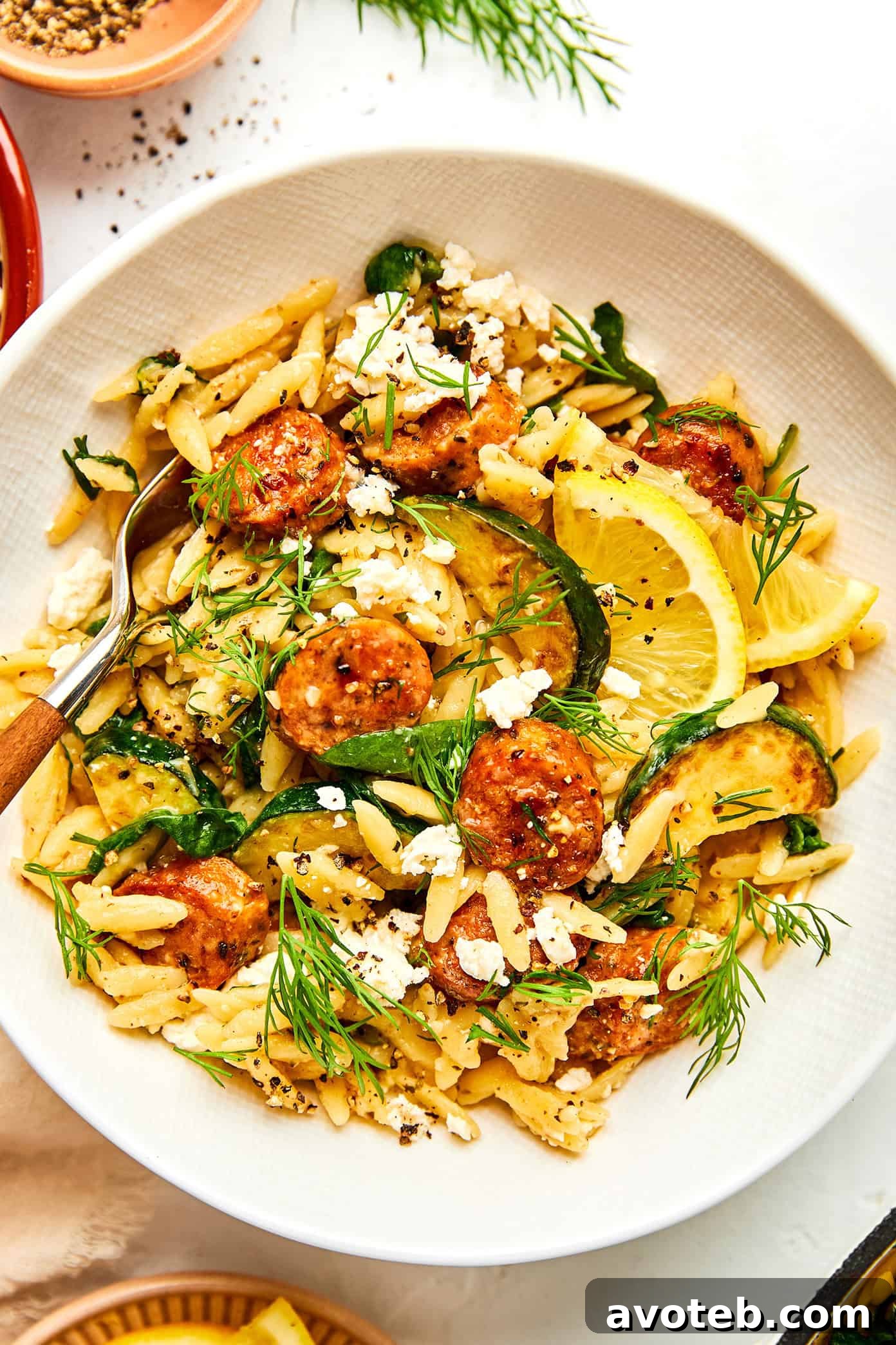 One-Pan Mediterranean Chicken Sausage Orzo Recipe 2 img 104255 1