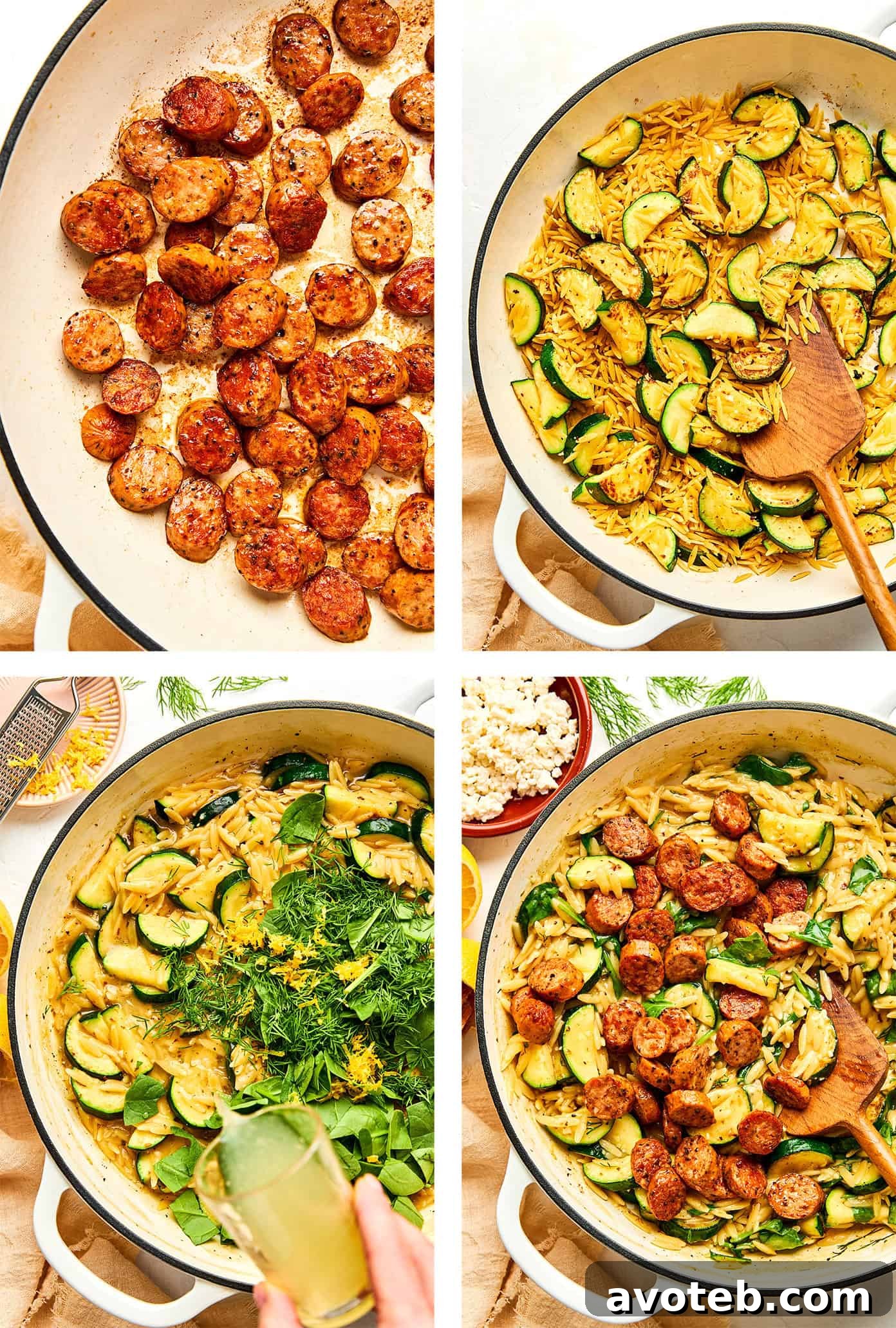 One-Pan Mediterranean Chicken Sausage Orzo Recipe 5 img 104255 4