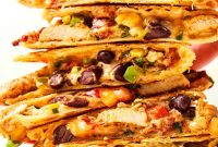 Crispy Chicken and Bacon Quesadillas with Cheddar